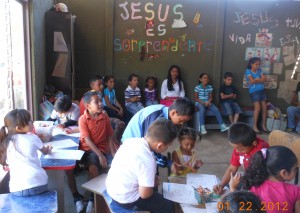 A children's Sunday School class at San Miguel